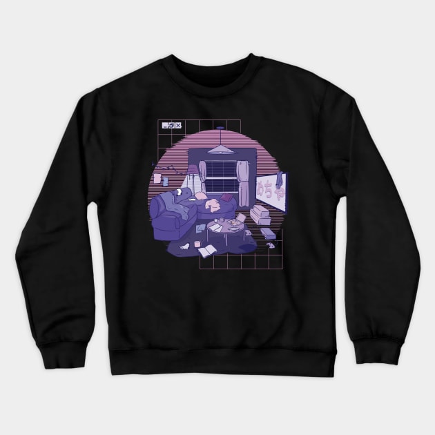 Lofi Vaporwave Room Crewneck Sweatshirt by NeonOverdrive